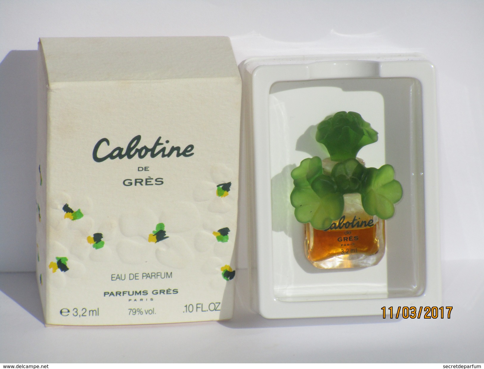 Miniatures De Parfum  CABOTINE  De GRÈS  EDP 3.2  Ml +  BOITE MINIATURE A MOITIE VIDE - Miniatures Femmes (avec Boite)