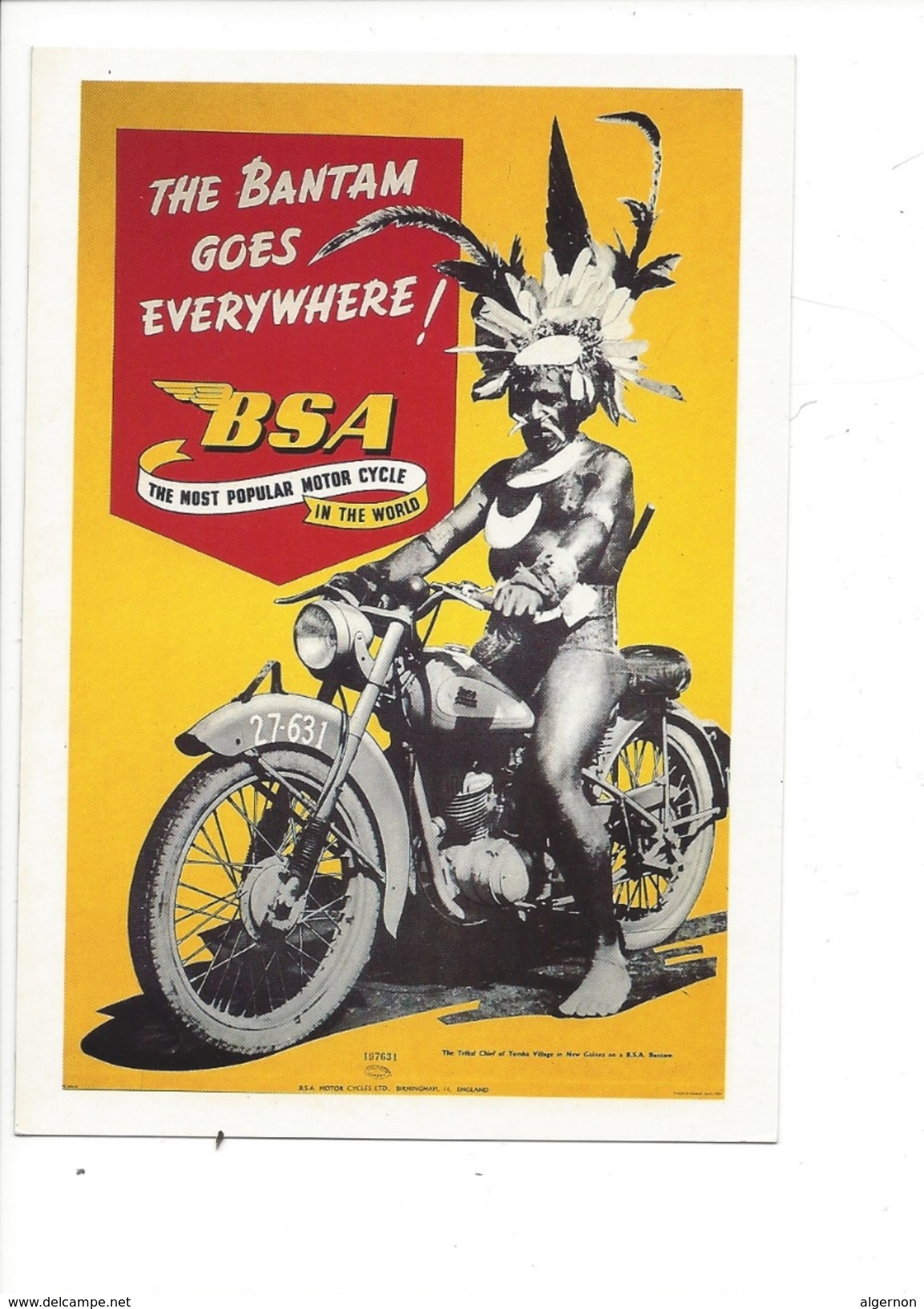 16348- The Bantam Goes Everywhere BSA The Most Popular Motor Cycle - Publicité