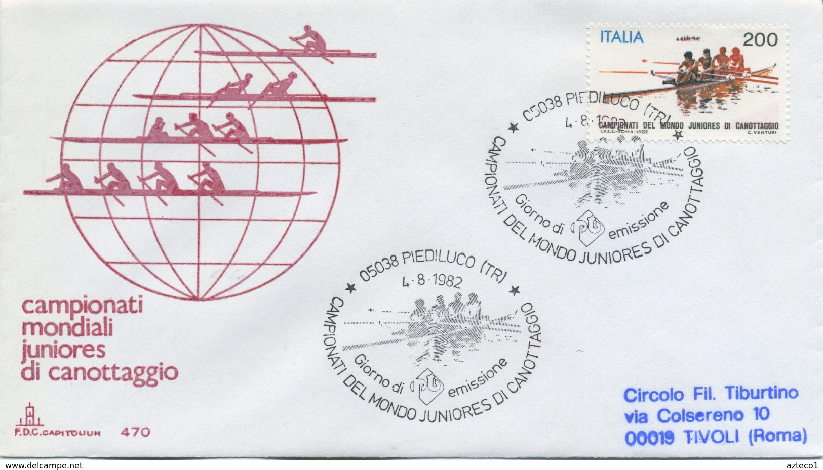 ITALIA - FDC  CAPITOLIUM 1982 - CANOTTAGGIO - SPORT - FDC