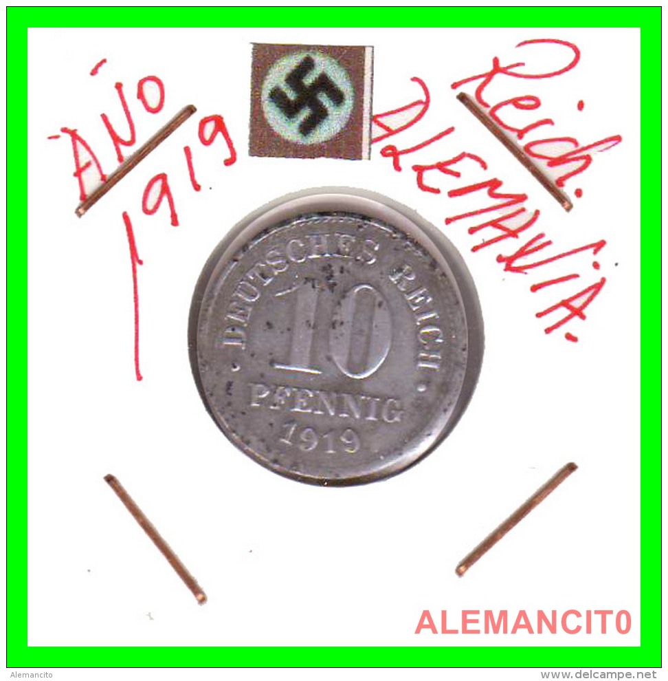 GERMANY  -  IMPERIO - DEUTSCHES REICH - 10 Pfn. AÑO 1919- IRON   HIERRO - 10 Rentenpfennig & 10 Reichspfennig