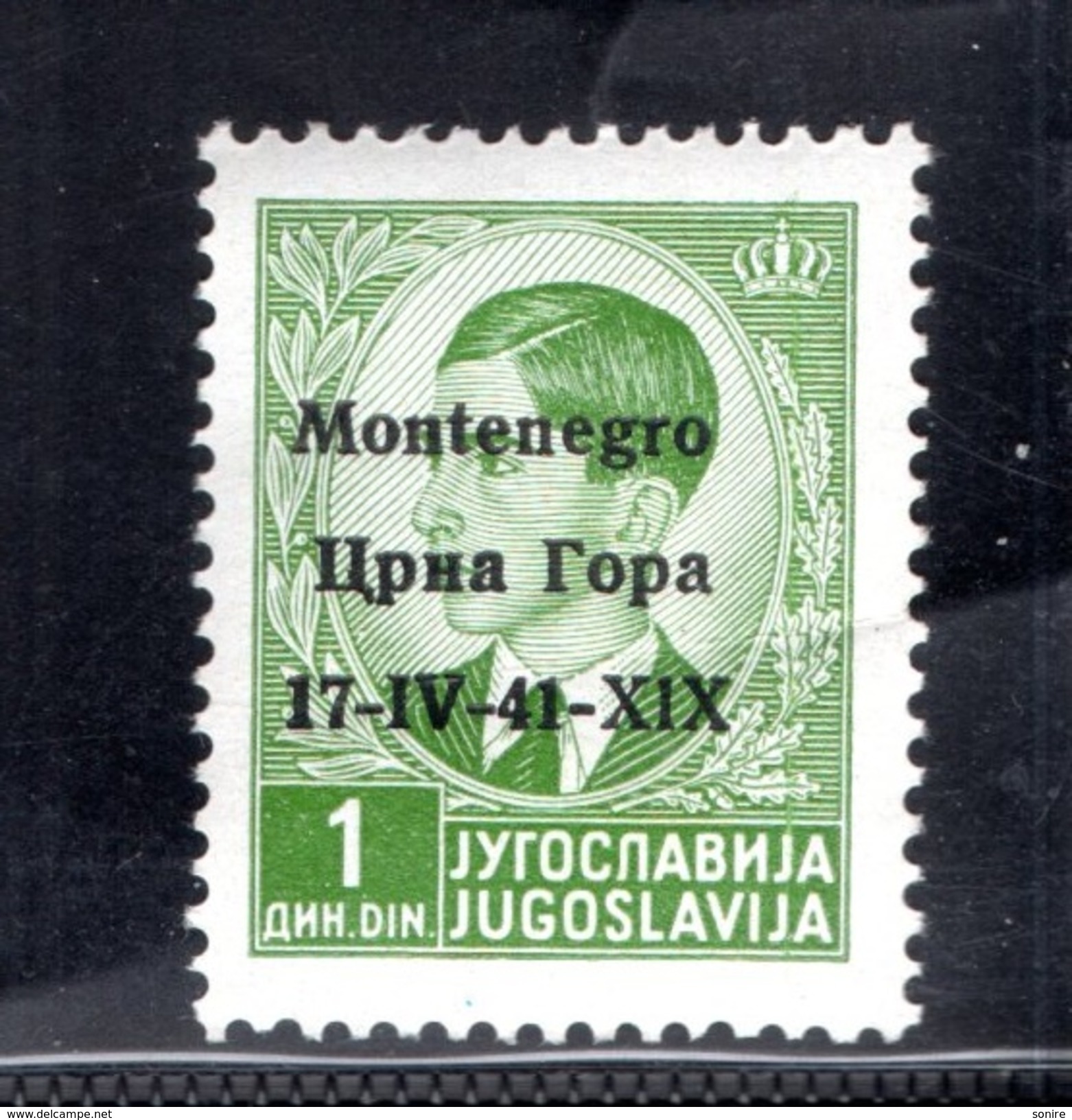 MONTENEGRO 1941 FRANCOBOLLO DI JUGOSLAVIA SOPRASTAMPATO MONTENEGRO 1D NUOVO MNH**F656 - Montenegro