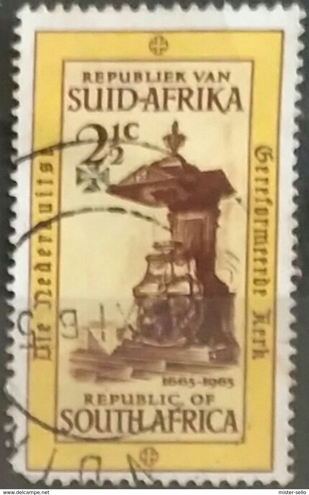 SUDAFRICA - AFRICA DEL SUR 1965 The 300th Anniversary Of Nederduites Gereformeerde Kerk (Dutch Reformed. USADO - USED. - Usados