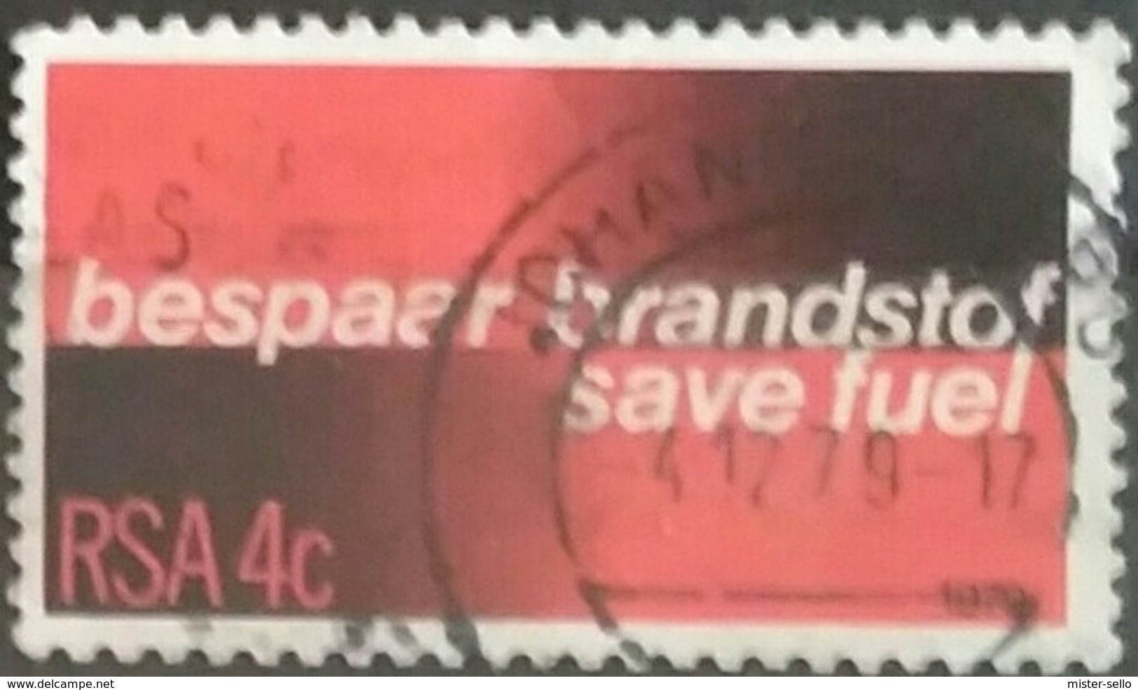 SUDAFRICA - AFRICA DEL SUR 1979 Fuel Conservation. USADO - USED. - Usados