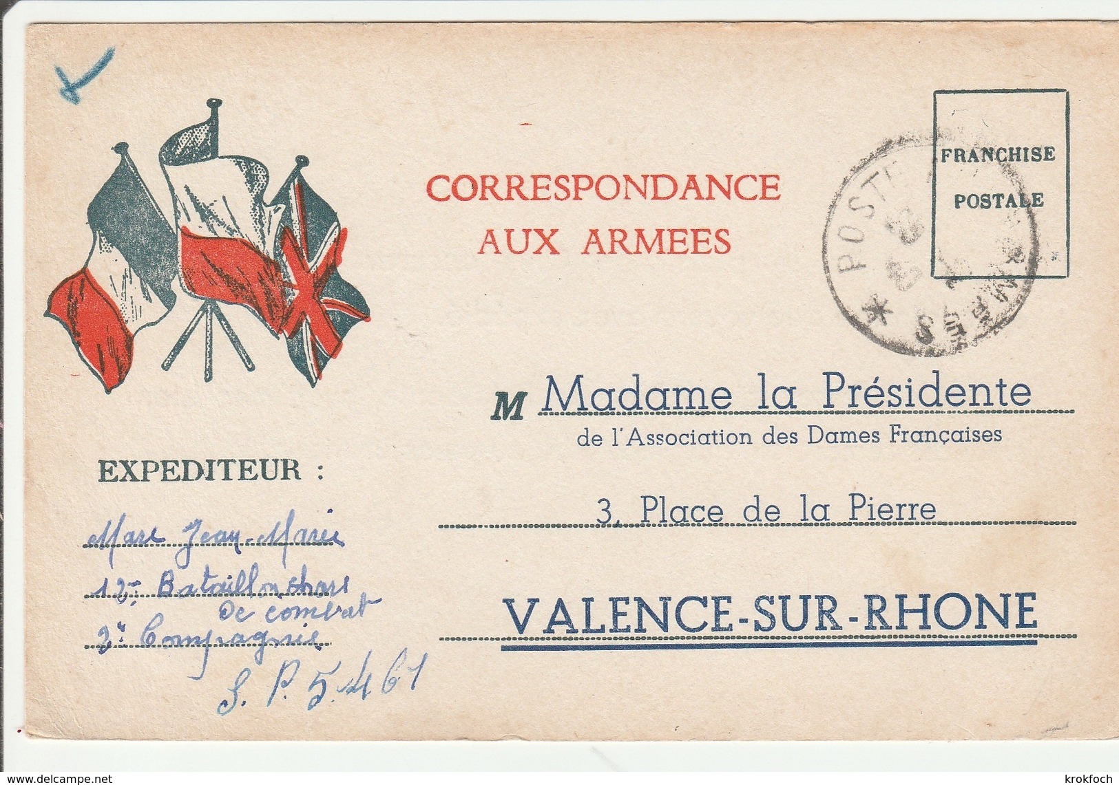 CPFM 1940 - Association Dames Françaises Valence - 2 Scans - Lettres & Documents