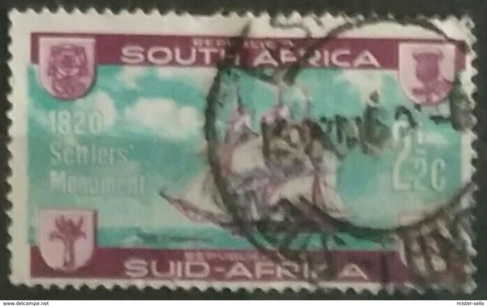 SUDAFRICA - AFRICA DEL SUR 1962 Unveiling Ofthe Precinct Stone, British Settlers Moonument, Grahamstown. USADO - USED. - Usados