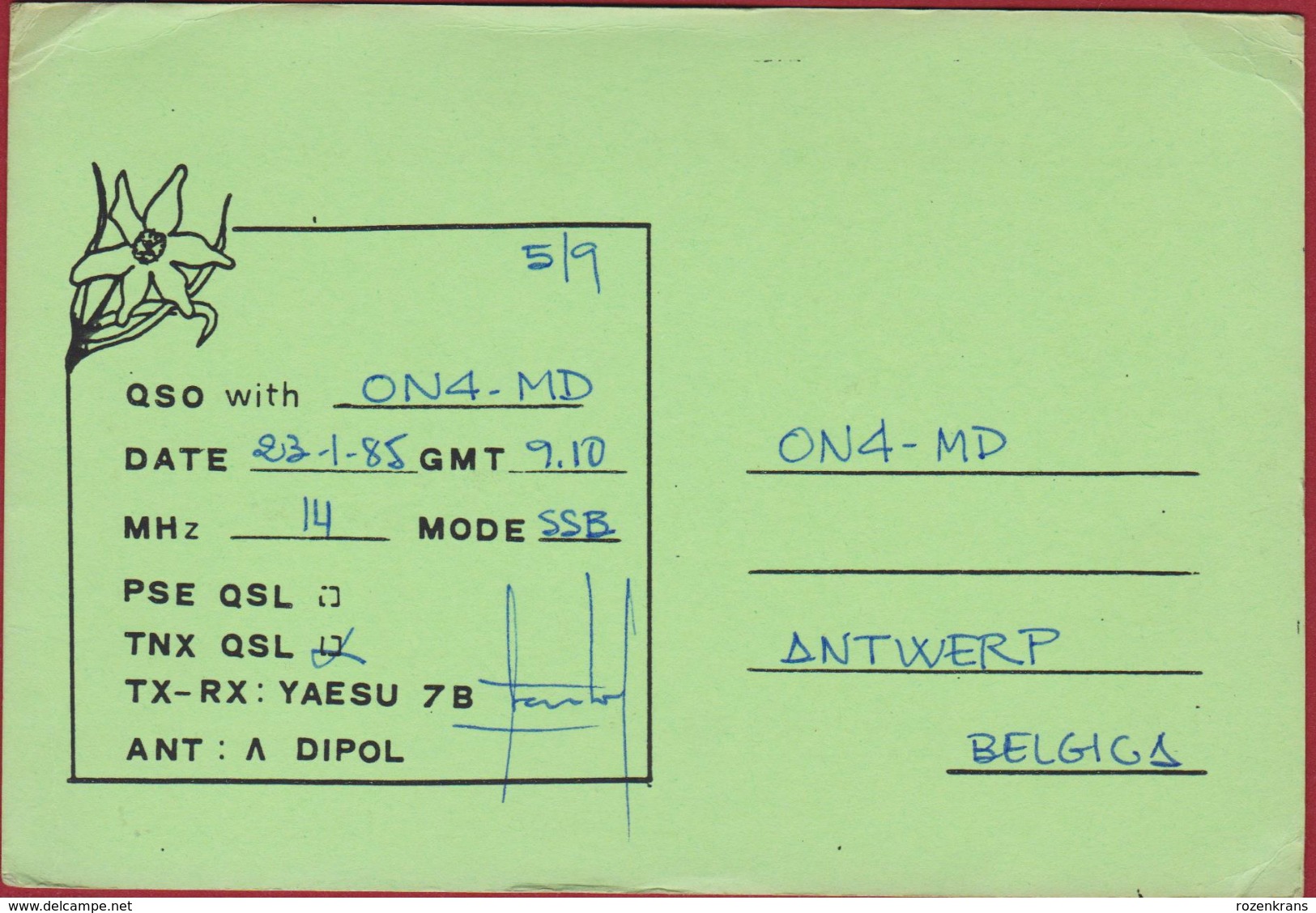 Principat D' Andorra 1985 QSL Card Amateur Radio Station (folded Corners) - Amateurfunk