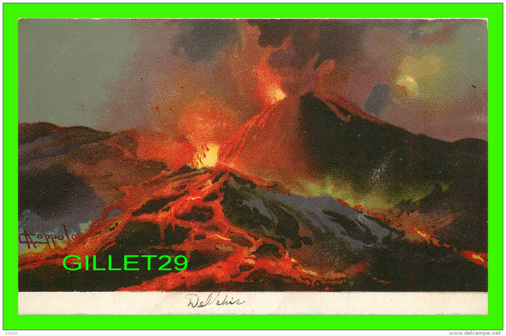 LOTS - 5 CARTES DE DELPHIS - MOUNT VESUVIUS IN ERUPTION - SÉRIES 60- 1-2-3-5-6- - UNDIVIDED BACK - - 5 - 99 Cartes