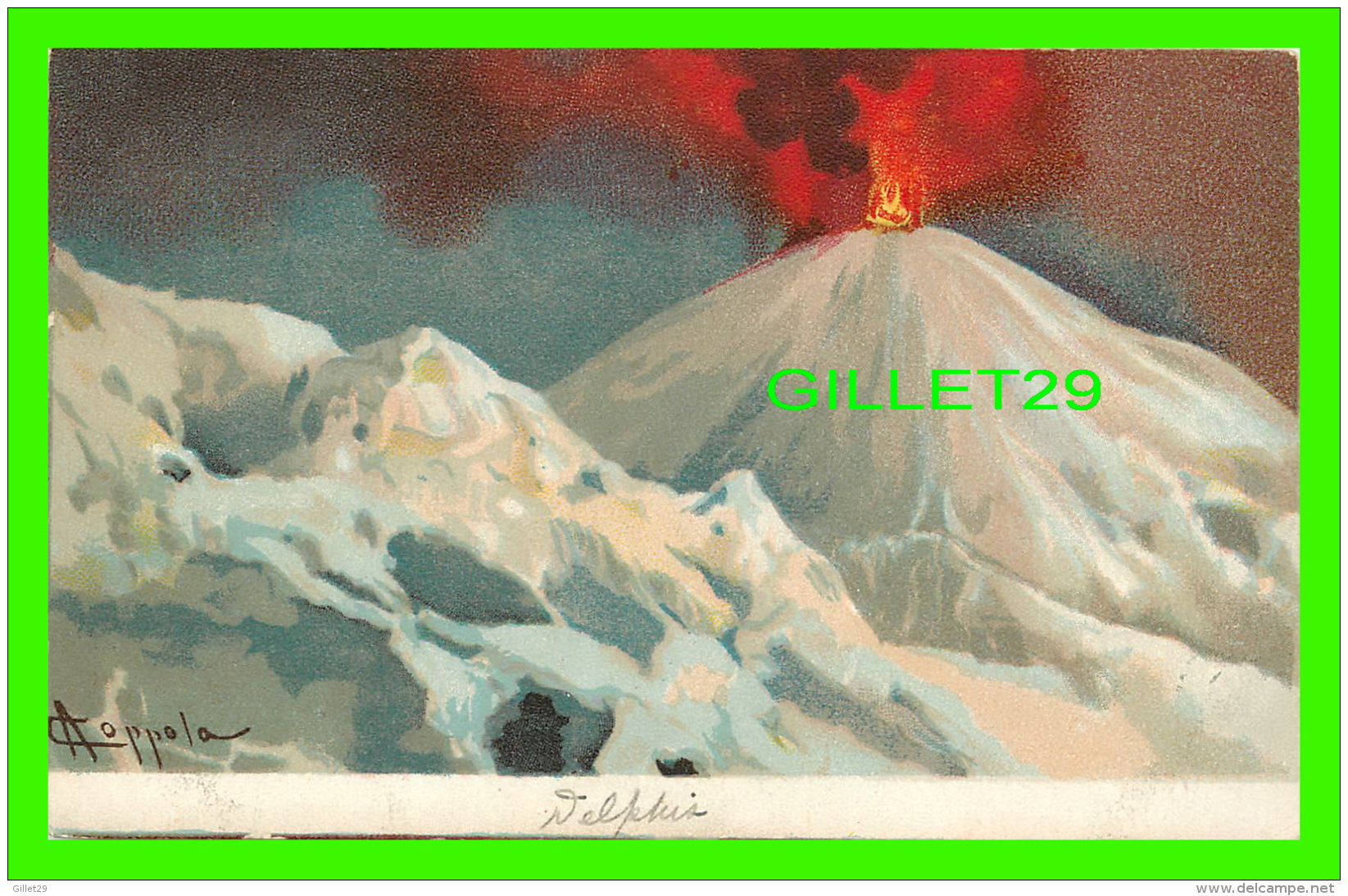 LOTS - 5 CARTES DE DELPHIS - MOUNT VESUVIUS IN ERUPTION - SÉRIES 60- 1-2-3-5-6- - UNDIVIDED BACK - - 5 - 99 Cartes