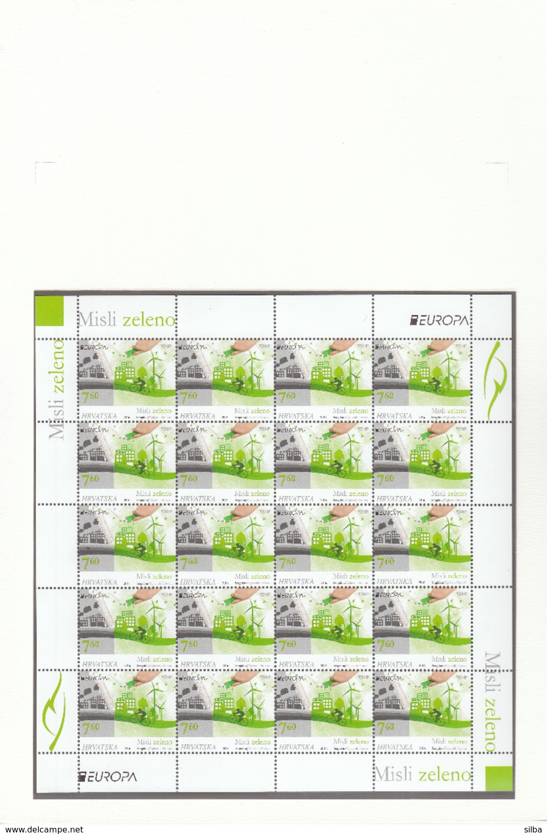 Croatia 2016 / Europa CEPT /  Think Green  / Ecology  / Mint Minisheets + FDC / Wind, Electric, Cycling, Water, Leaf - 2016