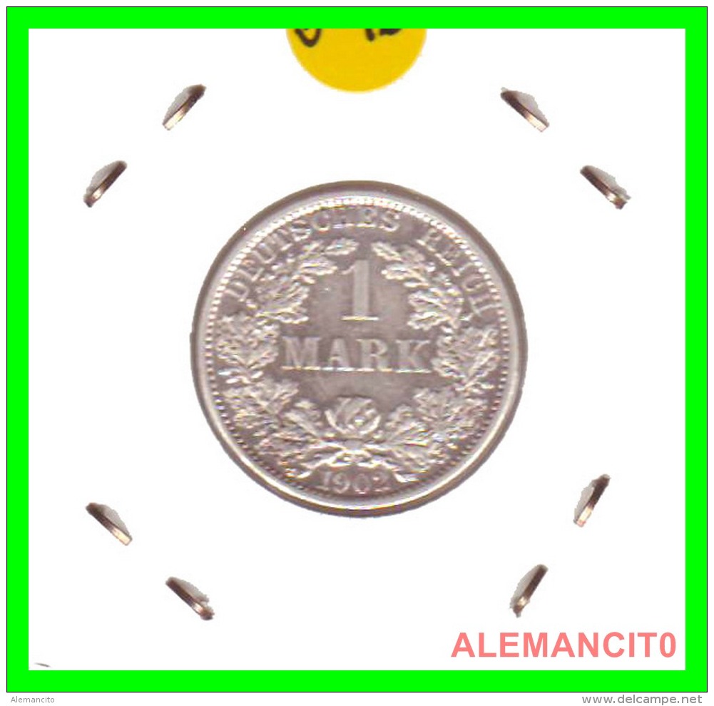 GERMANY -  IMPERIO - DEUTSCHES REICH - 1 Mark. AÑO 1902-A - 1 Mark