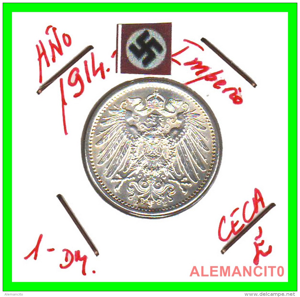 GERMANY -  IMPERIO - DEUTSCHES REICH - 1 Mark. AÑO 1914-E - 1 Mark