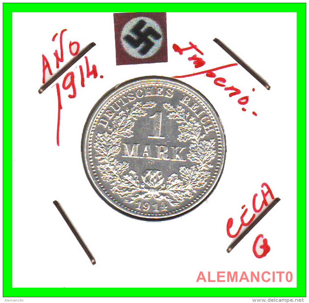 GERMANY -  IMPERIO - DEUTSCHES REICH - 1 Mark. AÑO 1914-G - 1 Mark