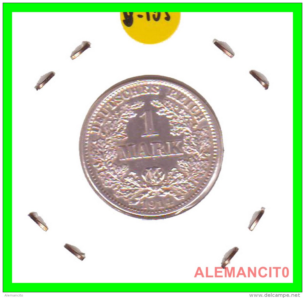 GERMANY -  IMPERIO - DEUTSCHES REICH - 1 Mark. AÑO 1914-J - 1 Mark