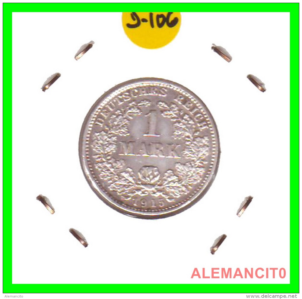 GERMANY -  IMPERIO - DEUTSCHES REICH - 1 Mark. AÑO 1915-D - 1 Mark