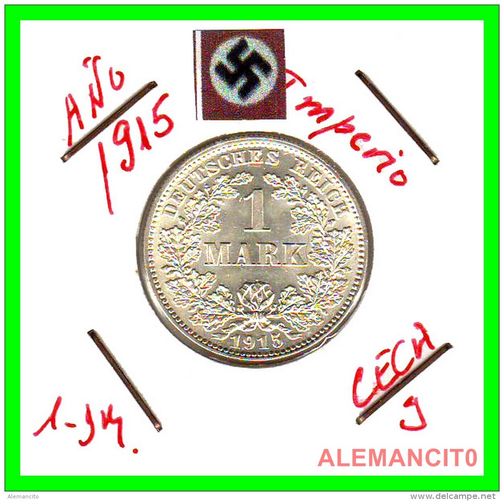 GERMANY -  IMPERIO - DEUTSCHES REICH - 1 Mark. AÑO 1915-J - 1 Mark