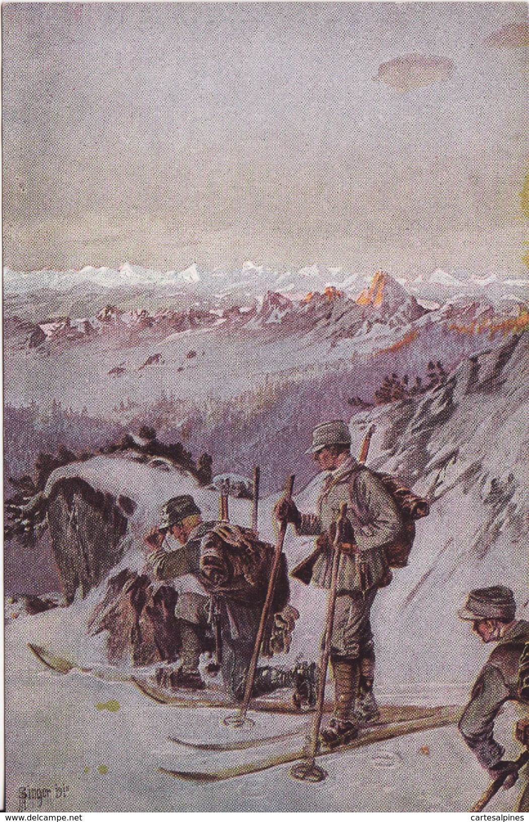 (ski) Albert SINGER: Schneeschuhläufer-Patrouille, 1917 - War 1914-18