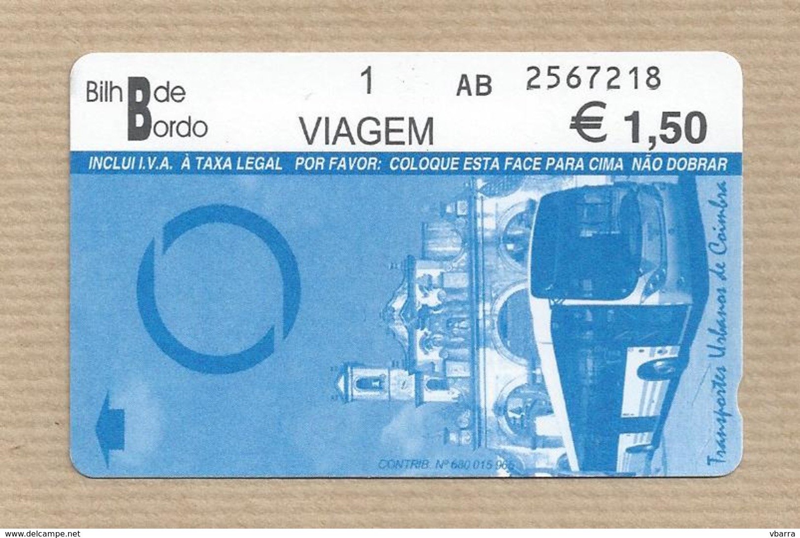 SMTUC- Coimbra - Portugal - A Bus Ticket - Europa