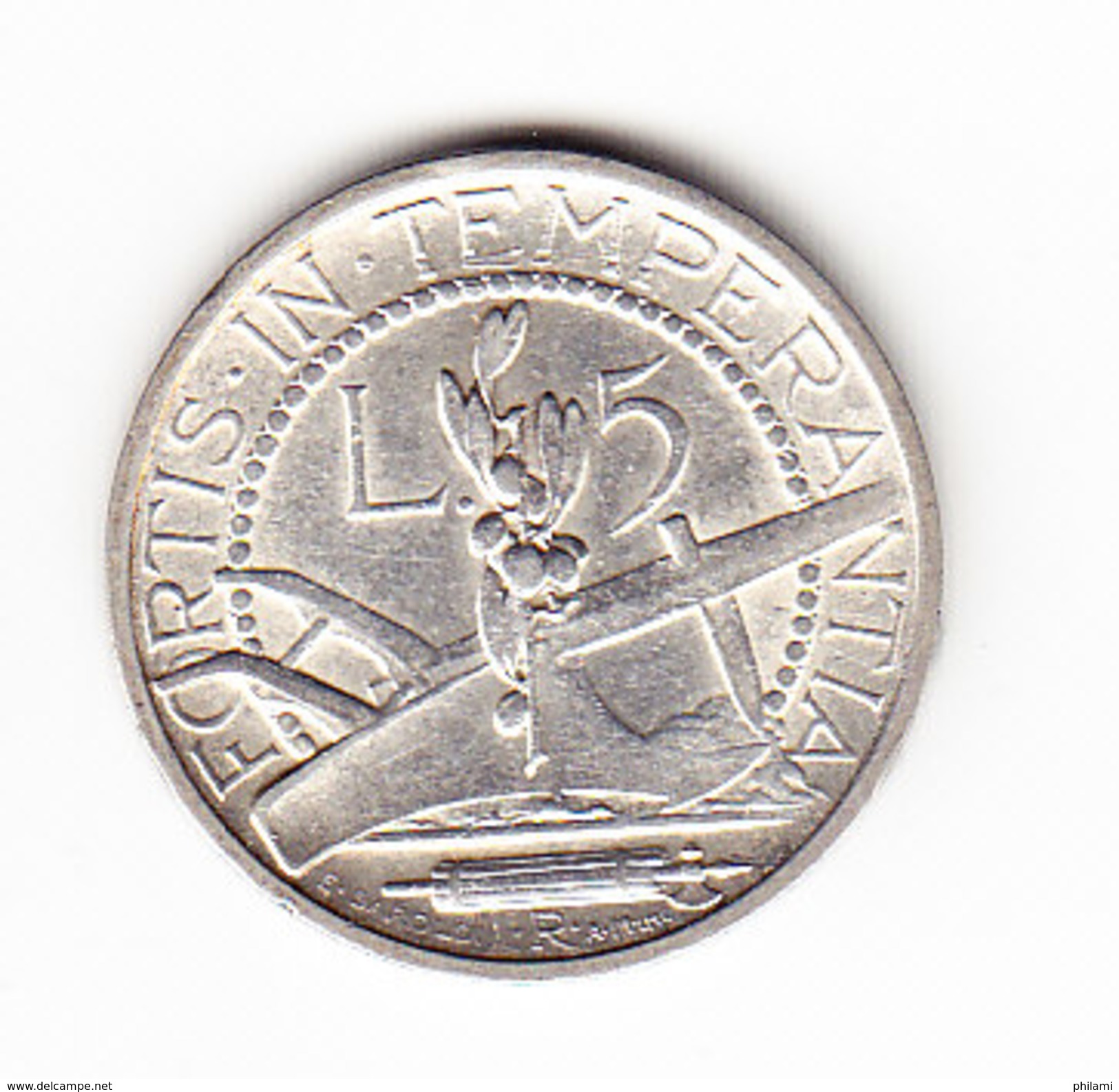 COINS   SAINT-MARIN       KM  9  ( SAN  MARINO)  L.5  UNC  1938 SILVER.  (SM 1501A) - Saint-Marin