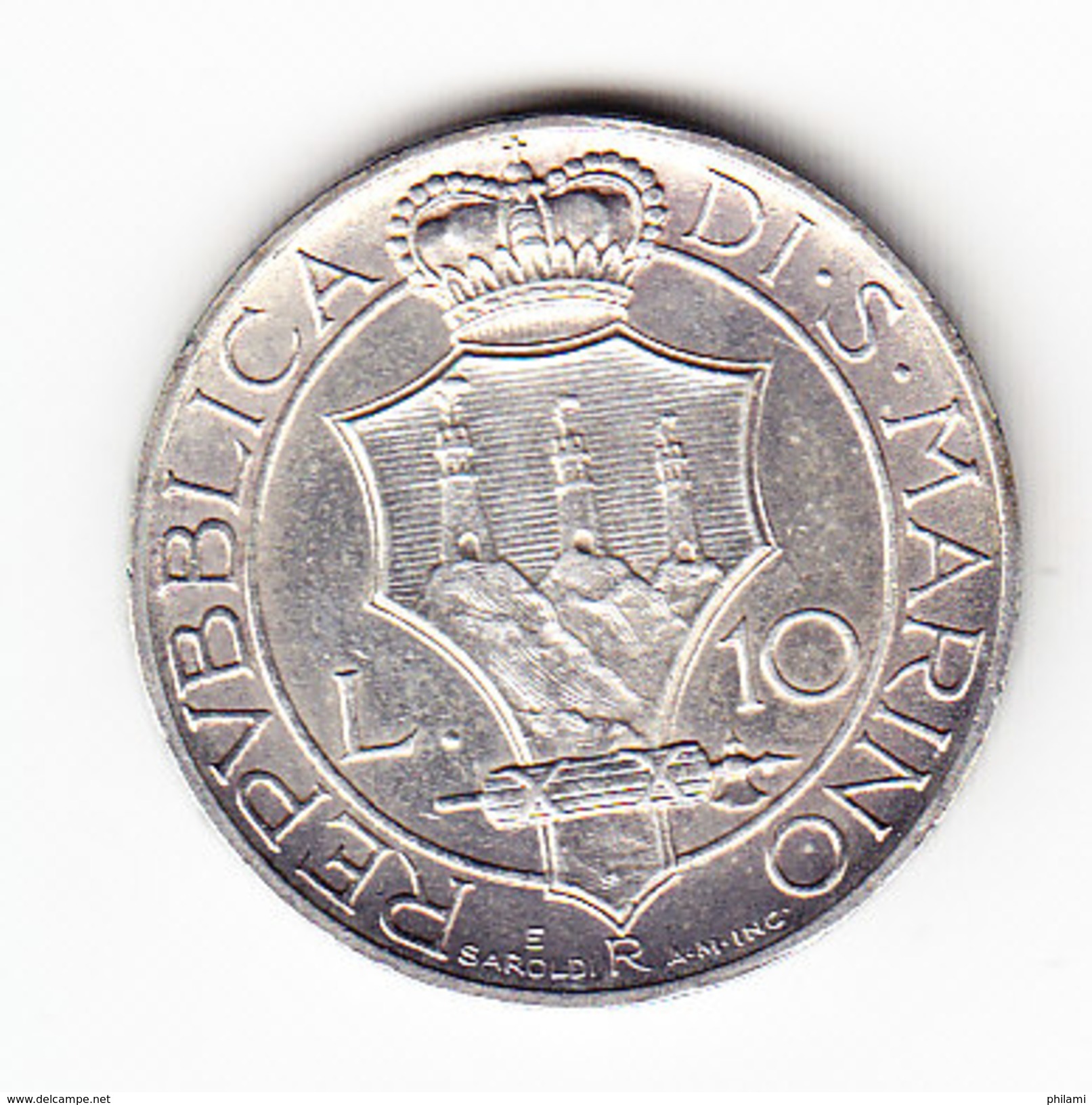 COINS   SAINT-MARIN       KM  10 ( SAN  MARINO)  L.10  UNC  1931 SILVER.  (SM 1502) - Saint-Marin