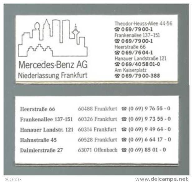 Mercedes-Benz - 2 Matchboxes Boites D' Allumettes Caixas De Fósforos Cajas De Cerillas- 4 Scans - Zündholzschachteln