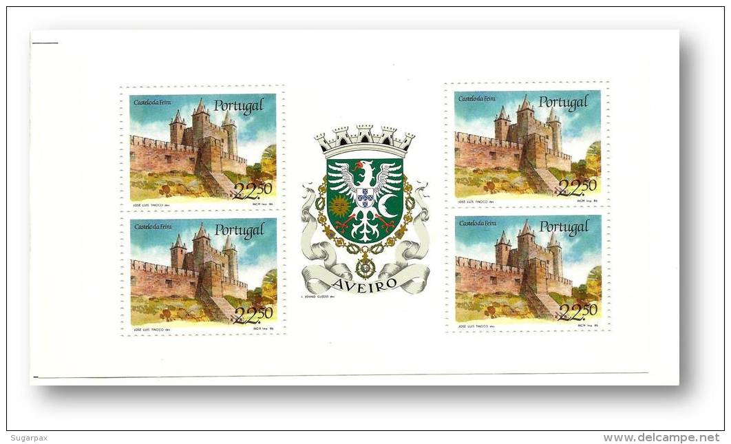 PORTUGAL 1986 ** - Coat Of Arms AVEIRO And Castle Of FEIRA - Heraldic - Booklet Afinsa N.&ordm; 1750 - Markenheftchen