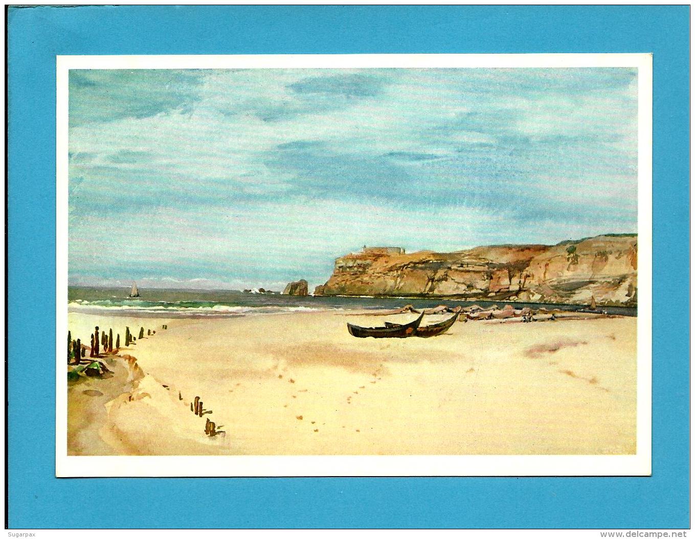 Nazaré - Barcos Na Praia - InteiroPostal Stationery Card - Serie I RG 7 - Aguarela De Roque Gameiro - Portugal - Entiers Postaux