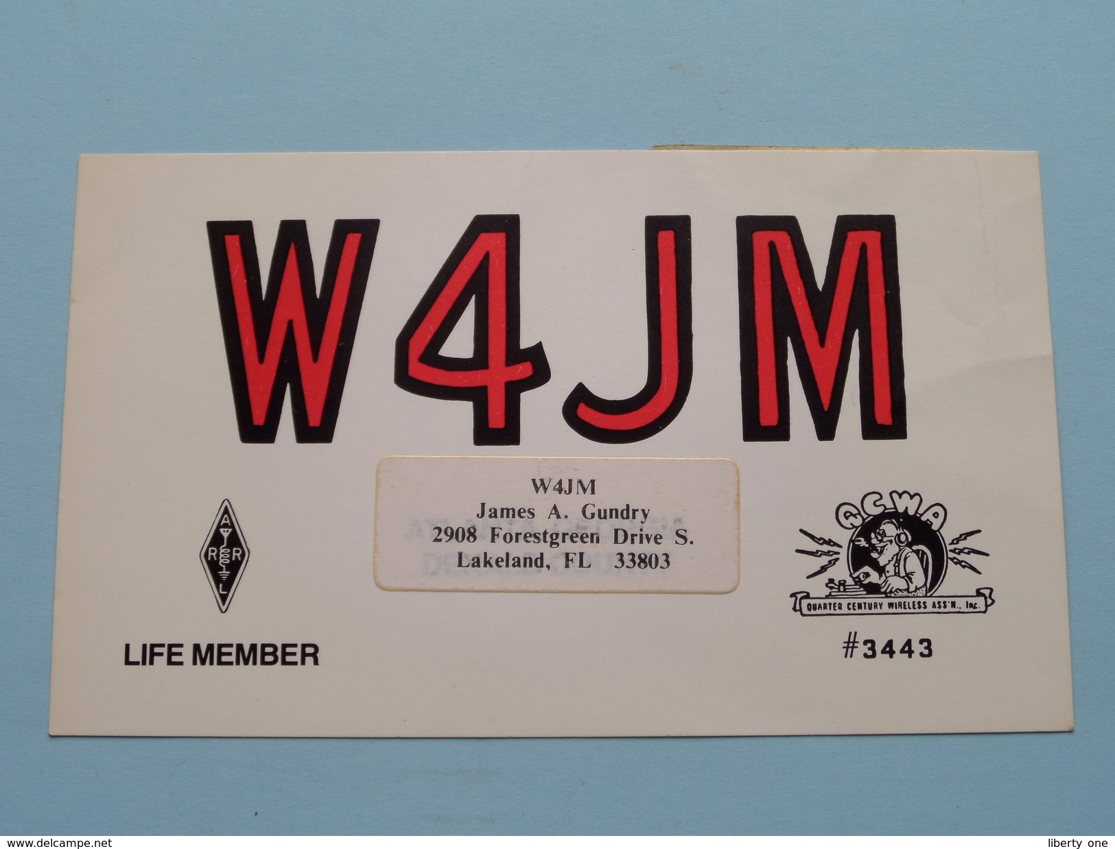 W4JM ( James A. Gundry / Lakeland FL 33803 Polk County ) Anno 1982 ( Zie Foto Voor Details ) !! - Radio Amateur