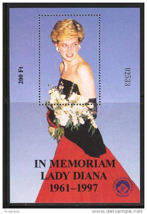 HUNGARY-1997.Commemorativ Sheet -  In Memoriam Lady Diana MNH!! - Herdenkingsblaadjes