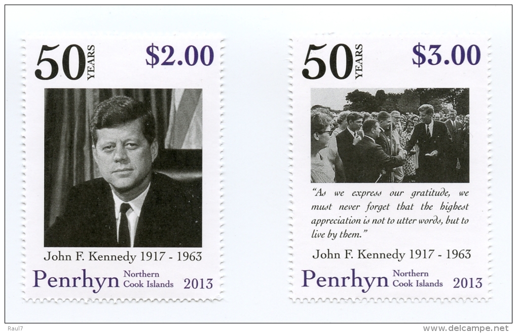 PENRHYN  2013 - 50e Ann De La Mort De J.F.Kennedy  -  2val Neufs // Mnh - Penrhyn