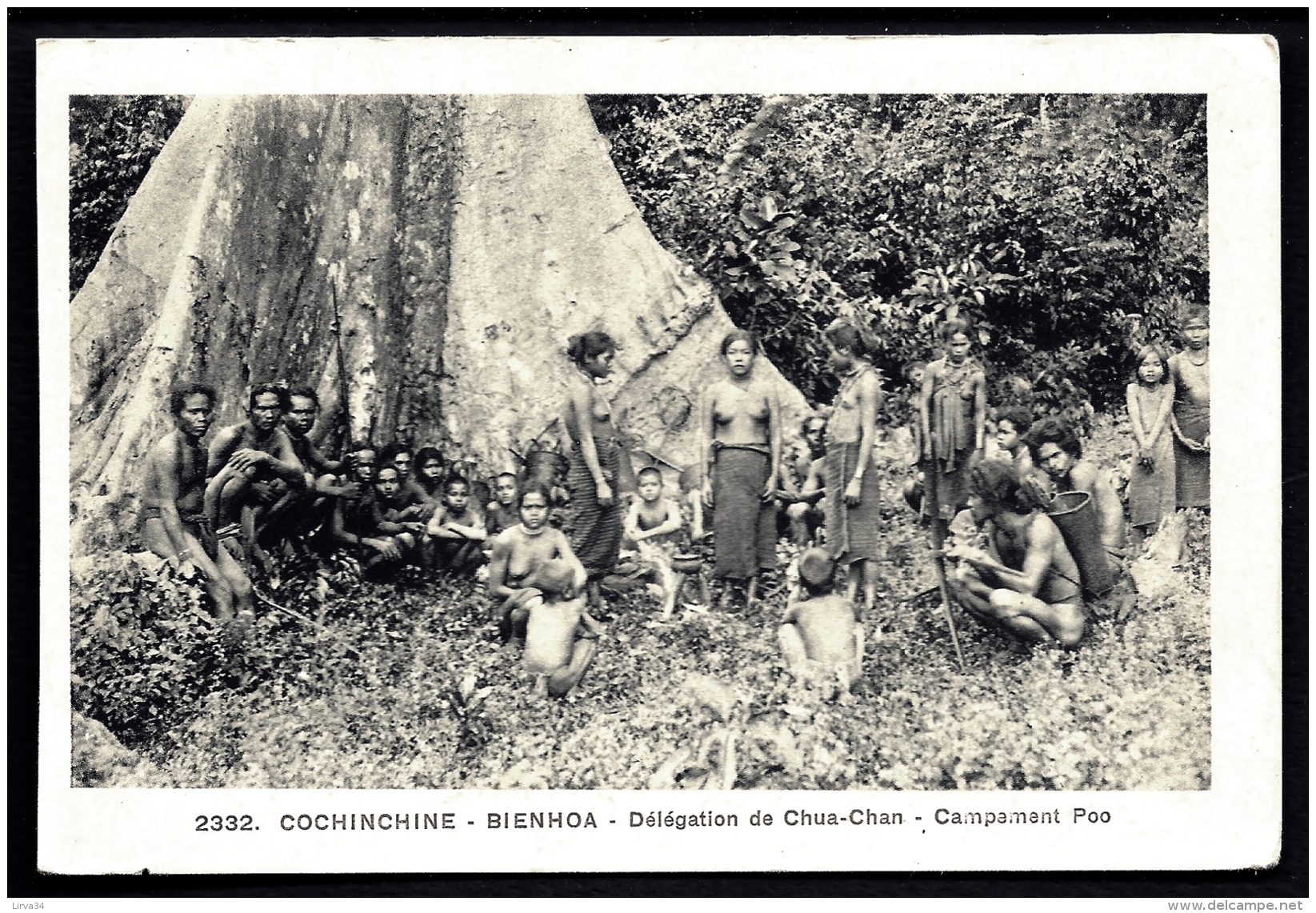 CPA ANCIENNE- ASIE- INDOCHINE- BIENHOA- DELEGATION DE CHUA-CHAN- CAMPEMENT POO- TRES BELLE ANIMATION - Vietnam