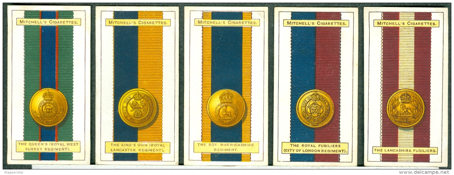 Full Set Original Cigarettes Card Mitchell &amp; Son - Army Ribbons &amp; Buttons - Lot De 25 Cartes - Other & Unclassified