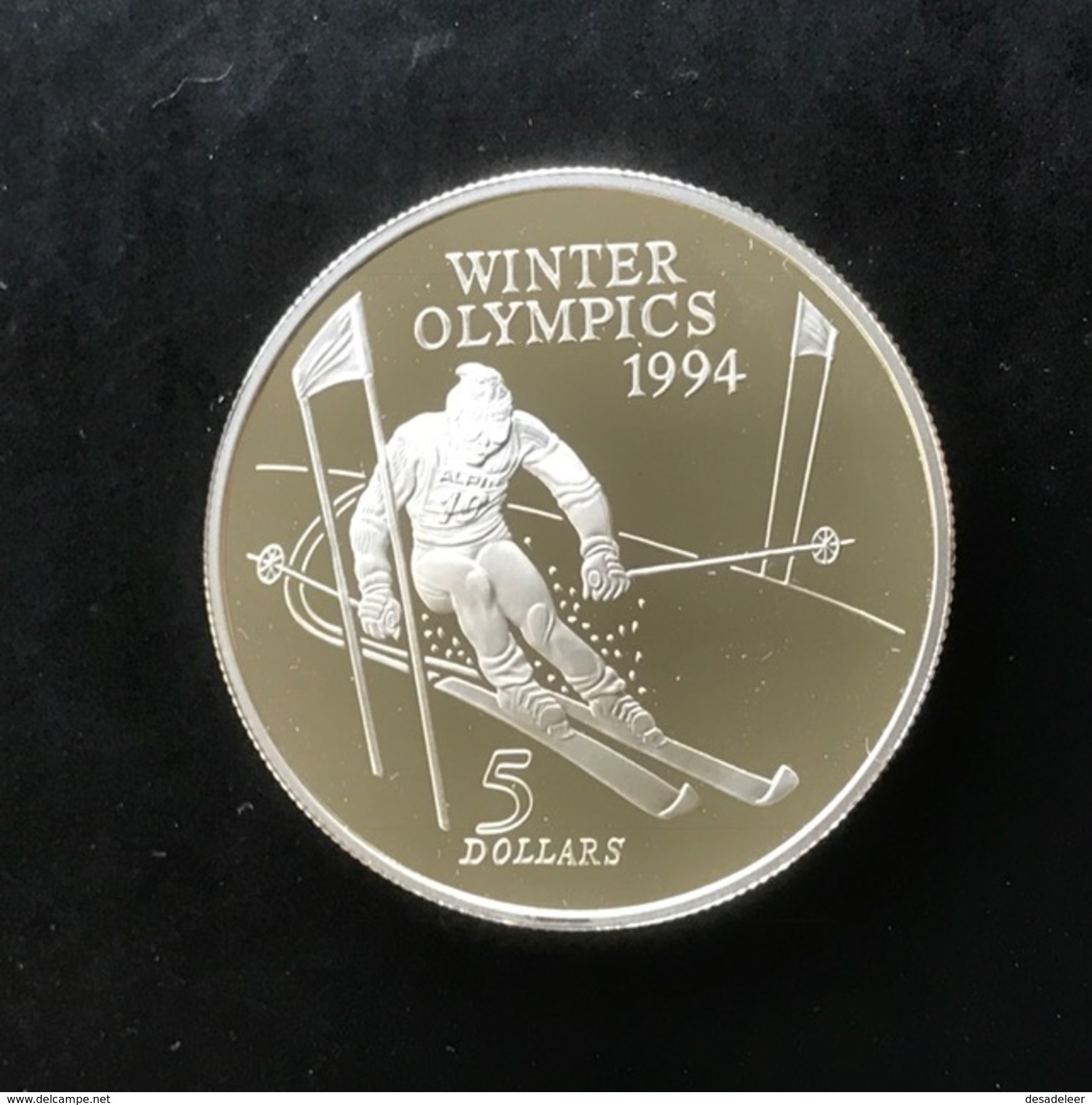 New Zealand 5 Dollar 1994 (Proof) - Winter Olympics - New Zealand