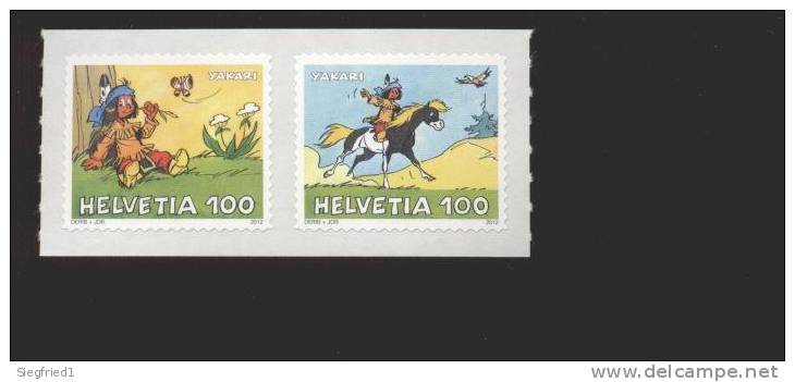 Schweiz **  2277-2278 Yakari Comics Selbstklebend Auf Folie Neuheiten 2012 - Unused Stamps