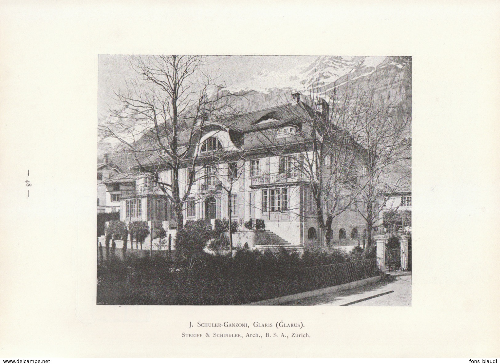 1909 - Iconographie Documentaire - Glaris (canton De Glaris) - Une Villa - FRANCO DE PORT - Unclassified