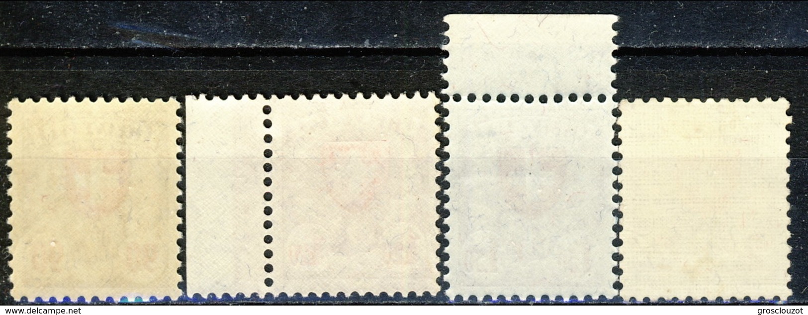 Svizzera 1933 - 34 Serie N. 208A-211A Croce E Scudo, Carta Patinata Goffrata (geriffelt) MNH LUX Cat. &euro; 495 - Unused Stamps
