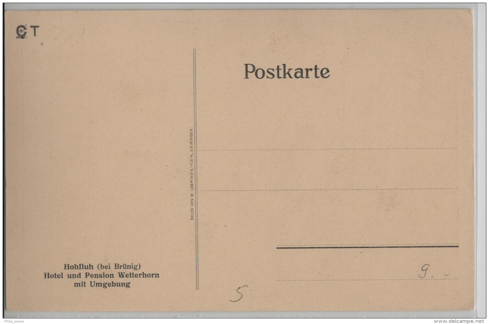 Hohfluh (bei Brünig) Hotel Und Pension Wetterhorn Mit Umgebung - Animee - Autres & Non Classés