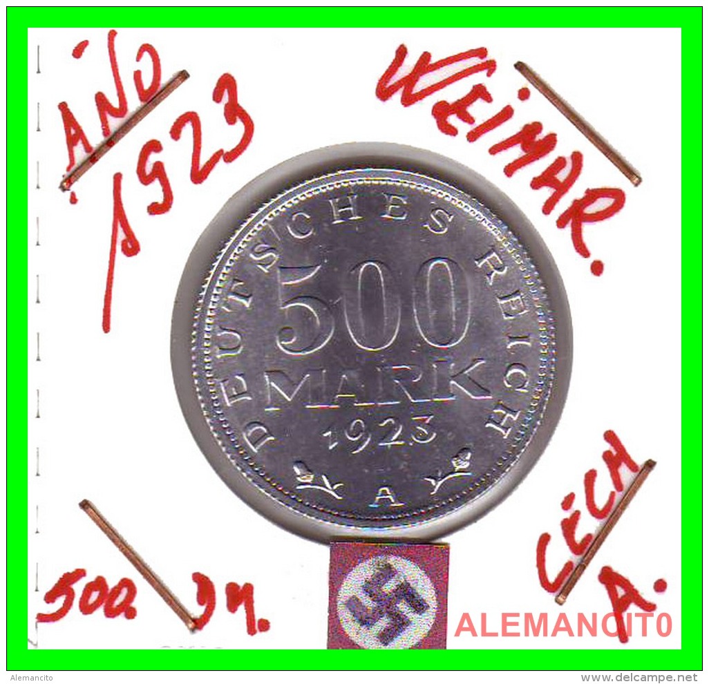 GERMANY - WEIMAR REPUBLIC -  500 Mark  AÑO 1923 -A  Aluminum  DEUTSCHES REICH - 200 & 500 Mark