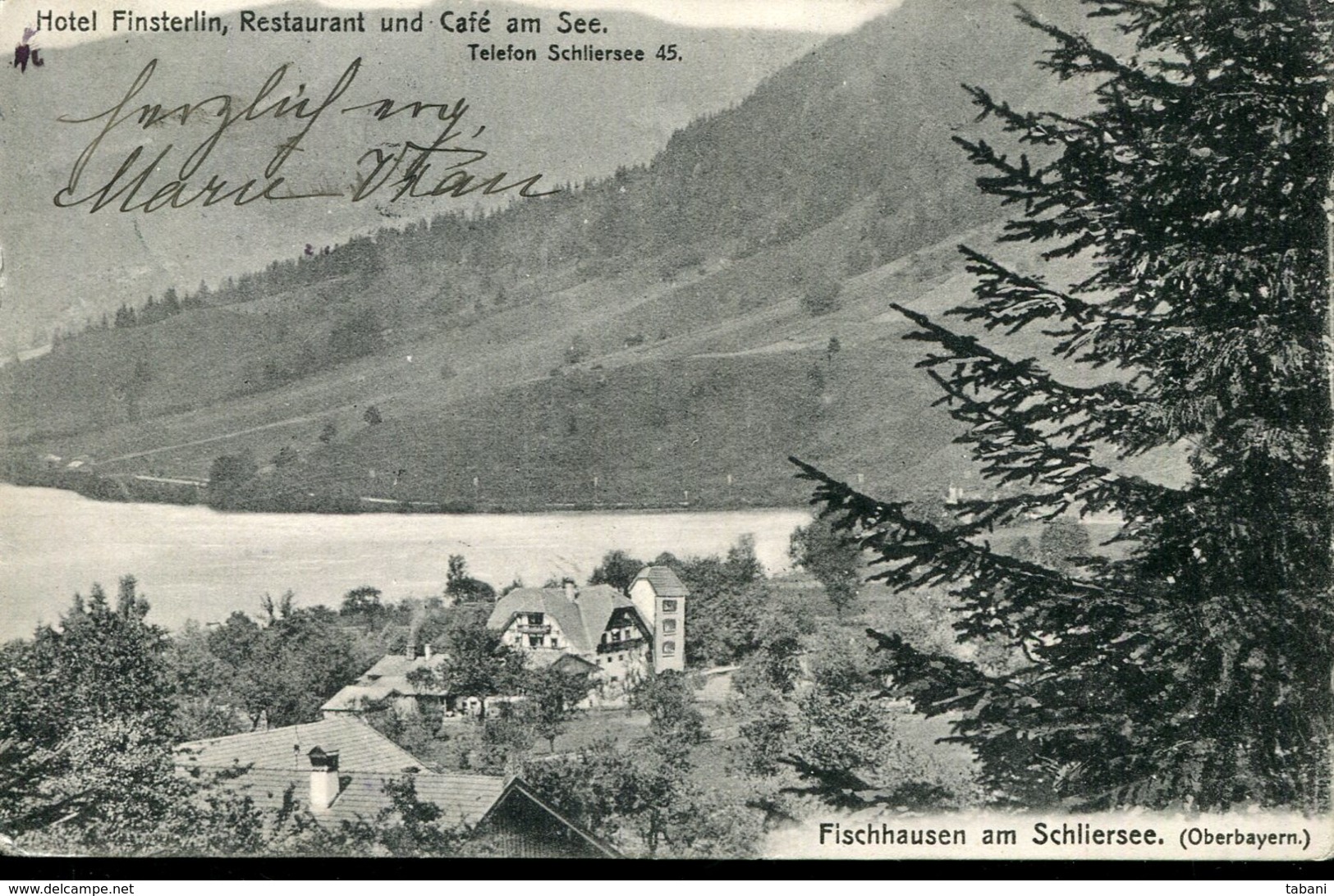 GERMANY FISCHHAUSEN AM SCHLIERSEE HOTEL FINSTERLIN RESTAURANT UND CAFÉ 1912 - Schliersee