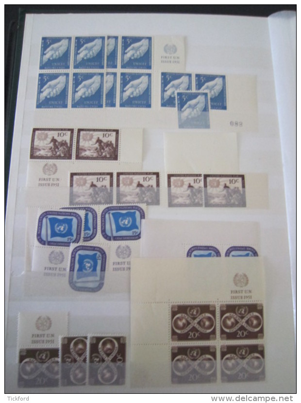 NATION UNIES  STOCK 3 BUREAUX  -  NEUFS ** MNH - 1951/1983  -  Poste, PA, BF - Cote Yvert + 5.000 &euro; - Colecciones & Series