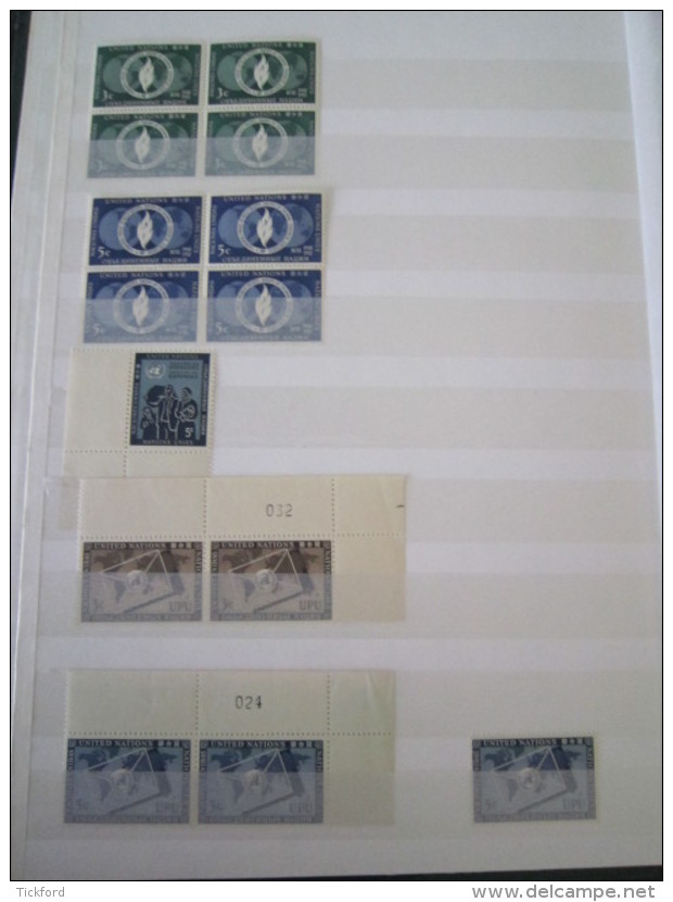 NATION UNIES  STOCK 3 BUREAUX  -  NEUFS ** MNH - 1951/1983  -  Poste, PA, BF - Cote Yvert + 5.000 &euro; - Verzamelingen & Reeksen