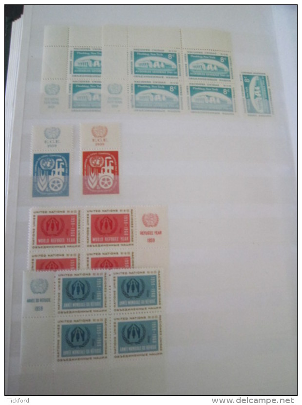 NATION UNIES  STOCK 3 BUREAUX  -  NEUFS ** MNH - 1951/1983  -  Poste, PA, BF - Cote Yvert + 5.000 &euro;