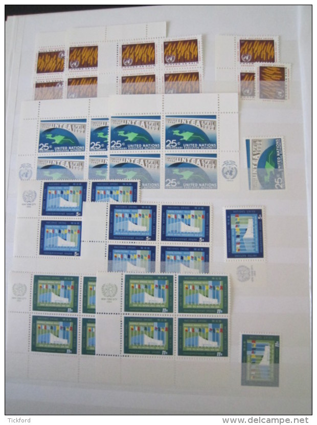 NATION UNIES  STOCK 3 BUREAUX  -  NEUFS ** MNH - 1951/1983  -  Poste, PA, BF - Cote Yvert + 5.000 &euro;