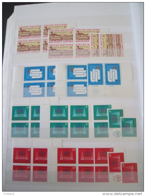 NATION UNIES  STOCK 3 BUREAUX  -  NEUFS ** MNH - 1951/1983  -  Poste, PA, BF - Cote Yvert + 5.000 &euro;