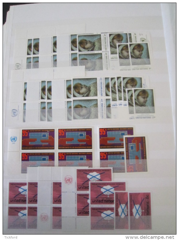 NATION UNIES  STOCK 3 BUREAUX  -  NEUFS ** MNH - 1951/1983  -  Poste, PA, BF - Cote Yvert + 5.000 &euro;