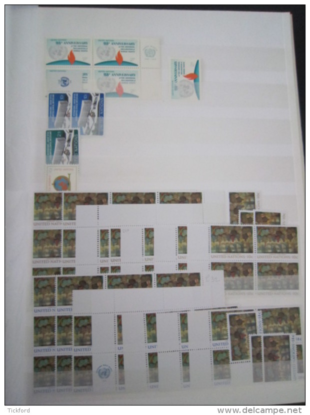 NATION UNIES  STOCK 3 BUREAUX  -  NEUFS ** MNH - 1951/1983  -  Poste, PA, BF - Cote Yvert + 5.000 &euro;