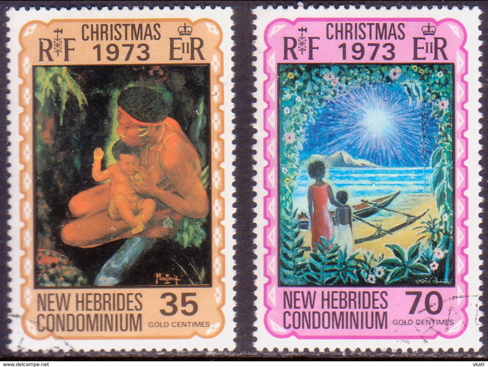 NEW HEBRIDES(English Inscr.) 1973 SG 182-83 Compl.set Used Christmas - Used Stamps