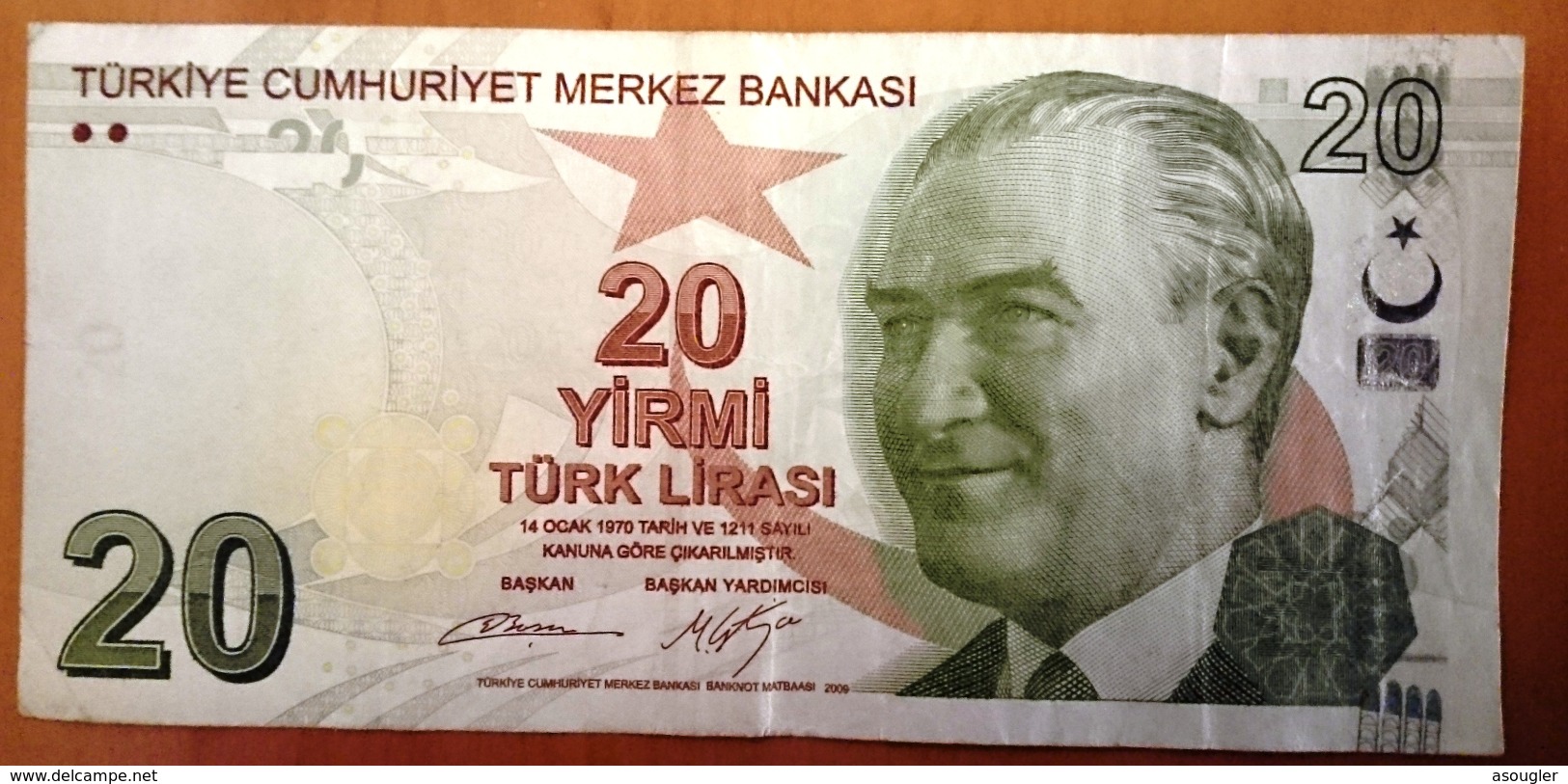 TURKEY 20 LIRA LIRASI 2009 VF (free Shipping Via Regular Air Mail (buyer Risk) - Turkije