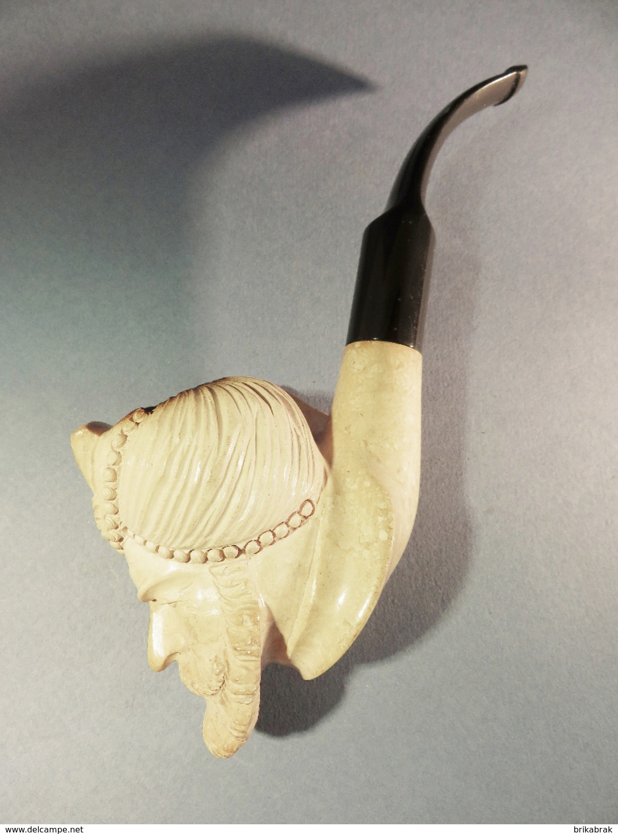 + PIPE EN ECUME TETE DE FAKIR + Tabac Fumeur Sculpture - Meerschaum Pipes