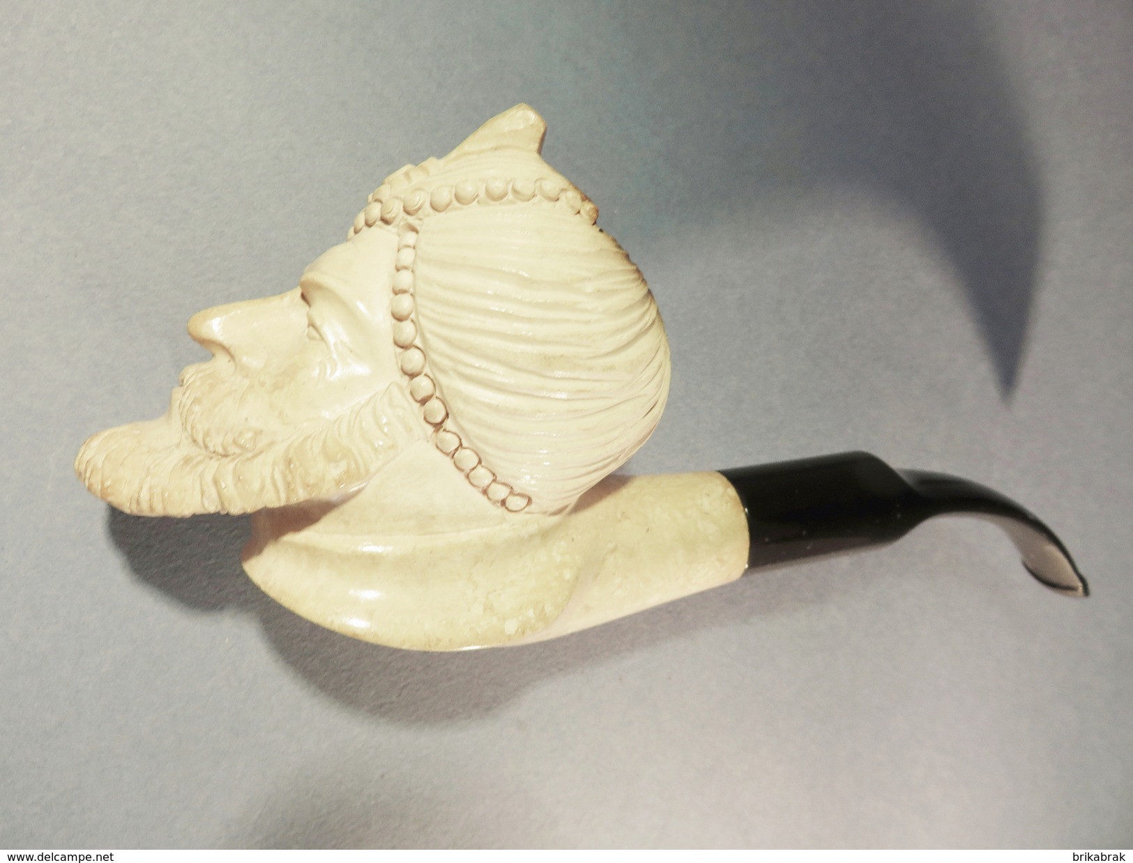 + PIPE EN ECUME TETE DE FAKIR + Tabac Fumeur Sculpture - Meerschaum Pipes