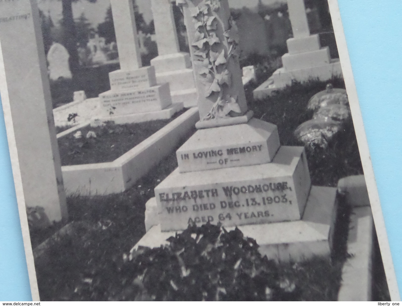 CEMETARY : Elizabeth WOODHOUSE Who Died Dec. 13 1903 - Age 64 Years ( Zie Foto Voor Details ) ! - Lieux